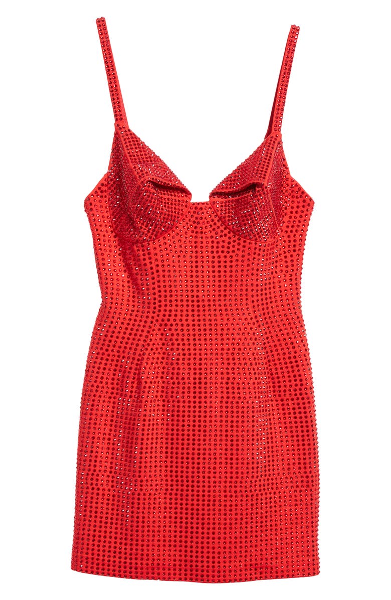 Area Crystal Embellished Minidress, Alternate, color,