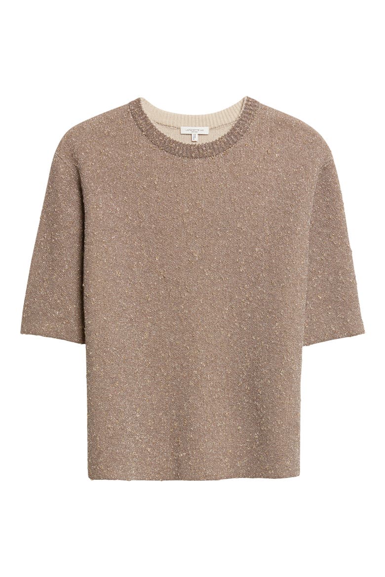 Metallic Textured Double Knit Sweater, Main, color, SMOKED TAUPE METALLIC