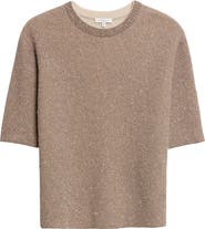 Lafayette 148 New York Metallic Textured Double Knit Sweater
