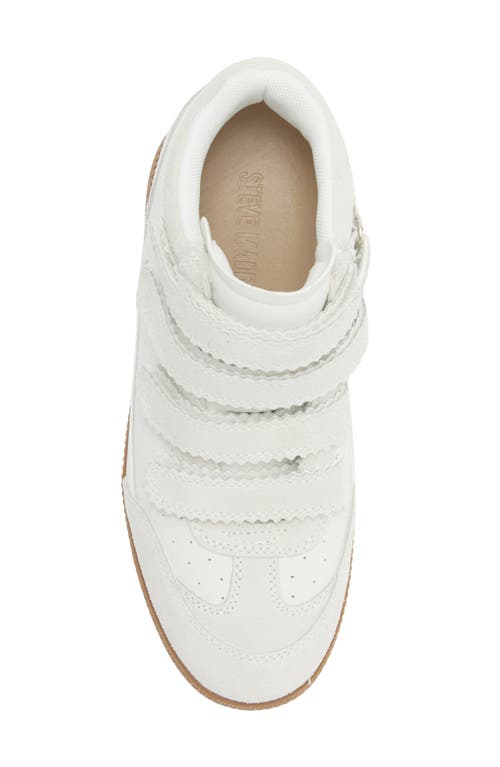 Steve Madden Mustang White Suede High-top Wedge Sneakers In White