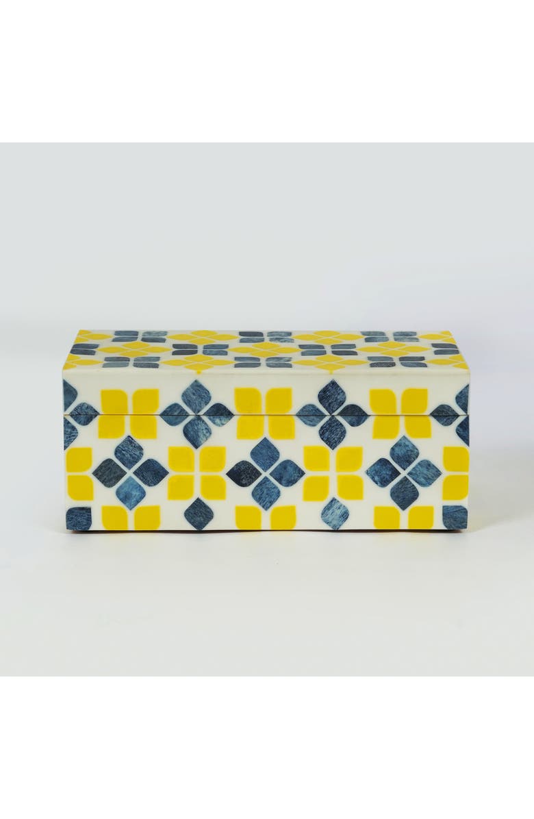 Mela Artisans Marigold Mosaic Inlay Box, Main, color, Marigold