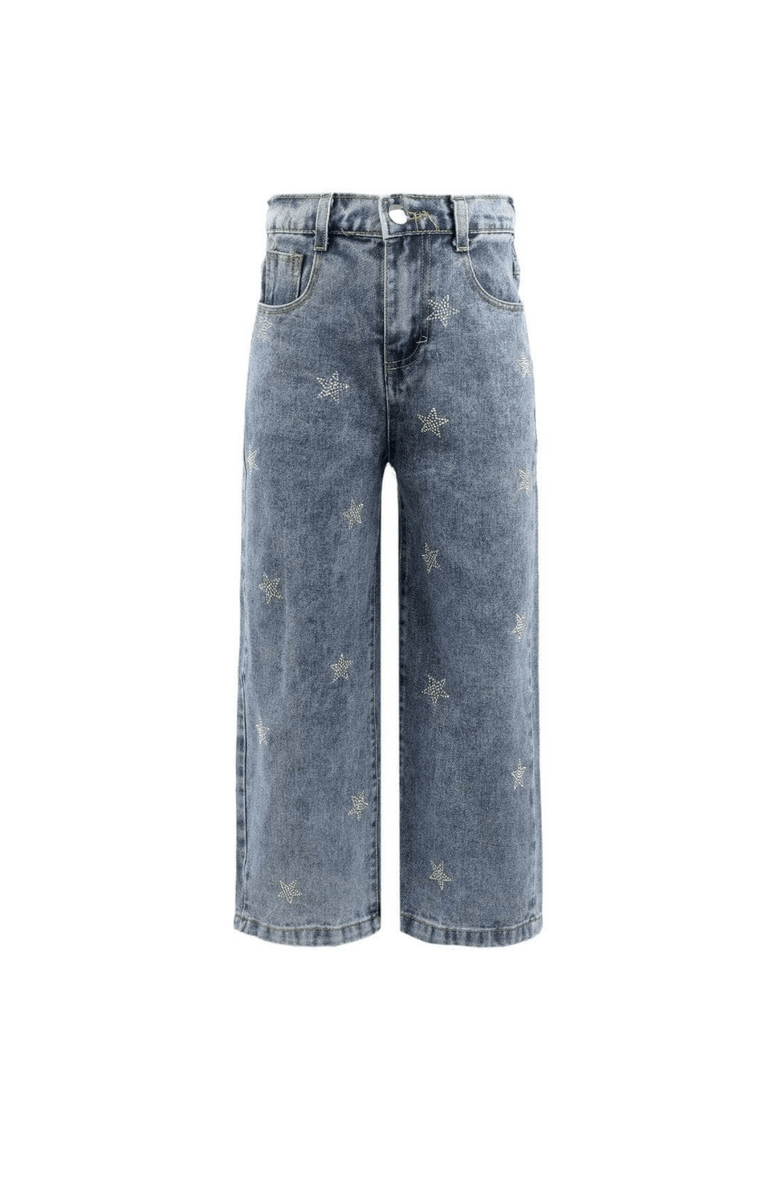 Lola + The Boys Crystal Stars Jeans, Main, color, Blue