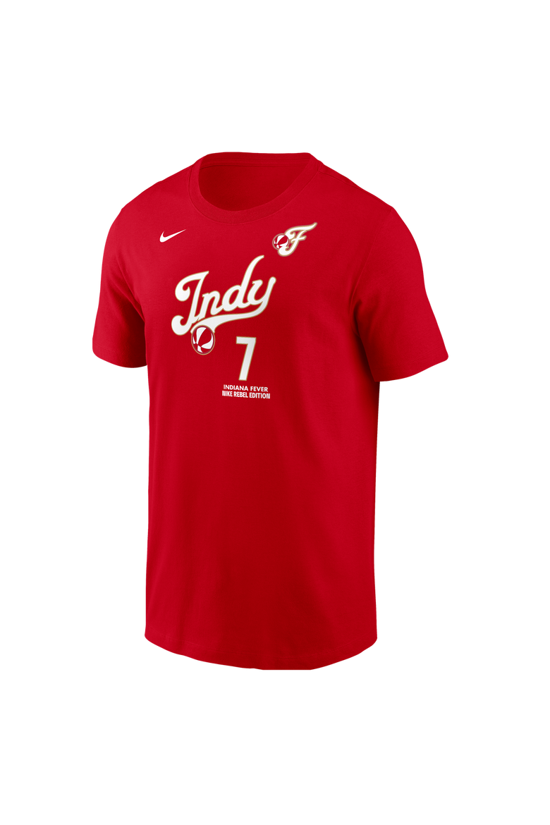 Men's Nike Aliyah Boston Red Indiana Fever Name & Number Rebel Edition T-Shirt, Alternate, color, Red