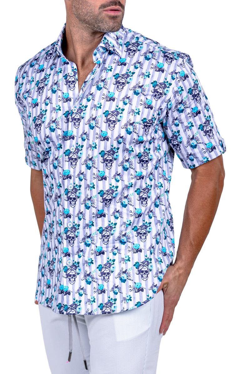 Maceoo Galileo Marthy Short Sleeve Button-Up Shirt, Alternate, color,