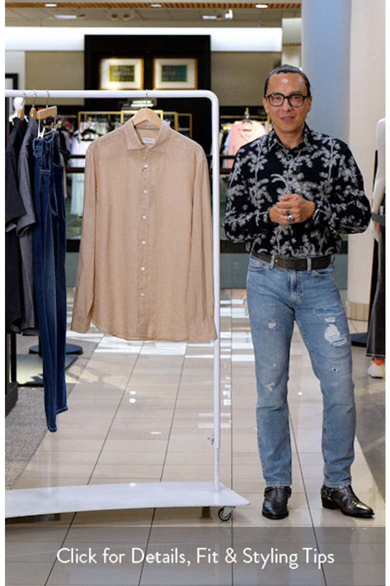 Axel Shaped Fit Linen Button-Up Shirt video