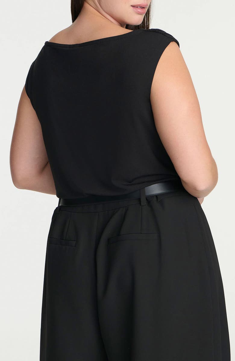 ELOQUII Cowl Neck Sleeveless Jersey Top, Alternate, color, 