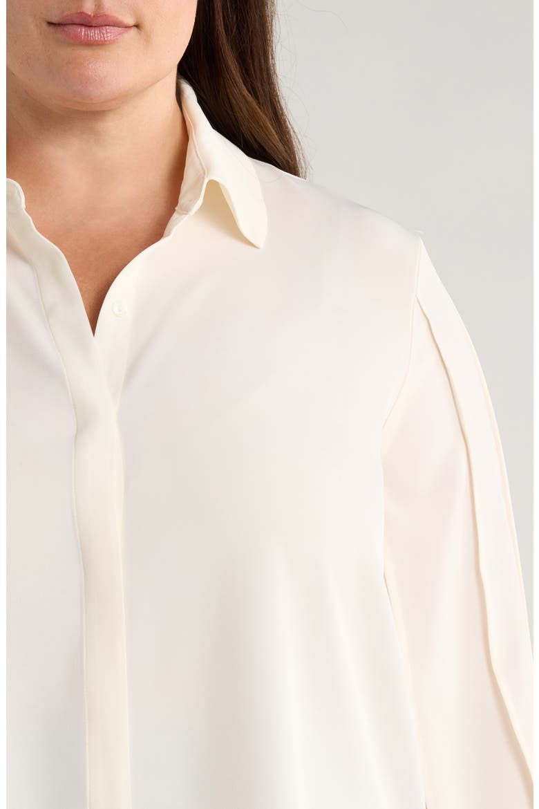 Ivette Pleated Balloon Sleeve Button-Up Shirt, Alternate, color, NATURAL PEARL