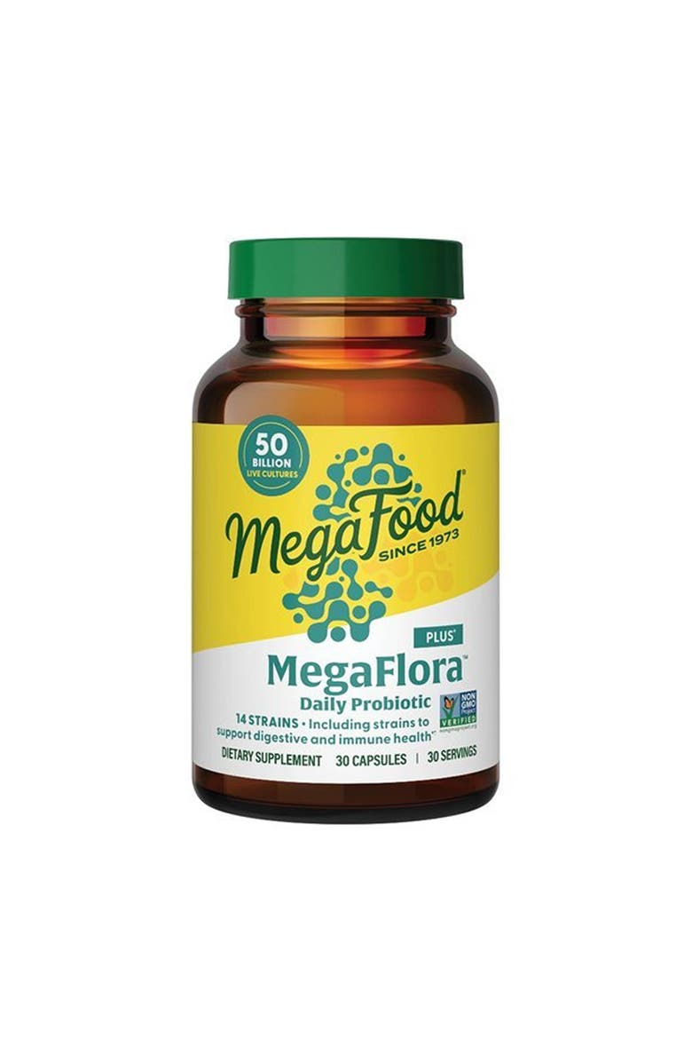 MegaFlora Daily Probiotic Plus, 50 Billion CFU, Vegetarian, 30 Capsules, Main, color, None