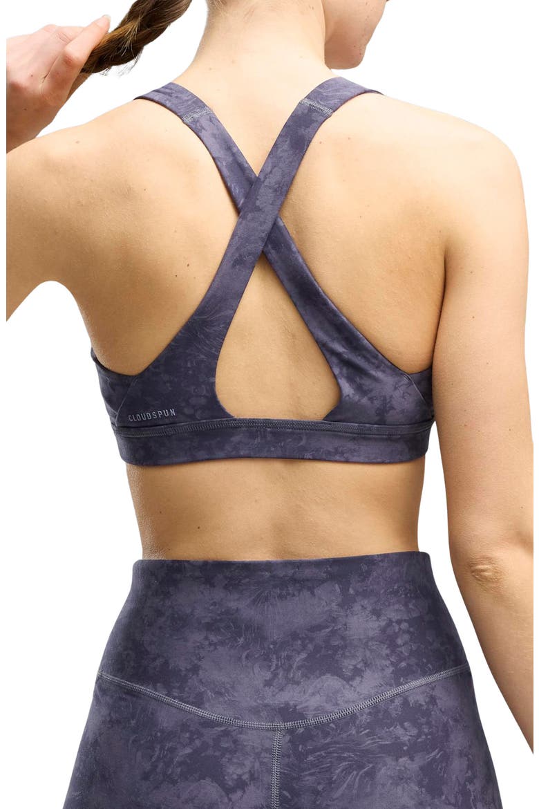CLOUDSPUN AOP Medium Impact Sports Bra, Alternate, color, INKY DEPTHS