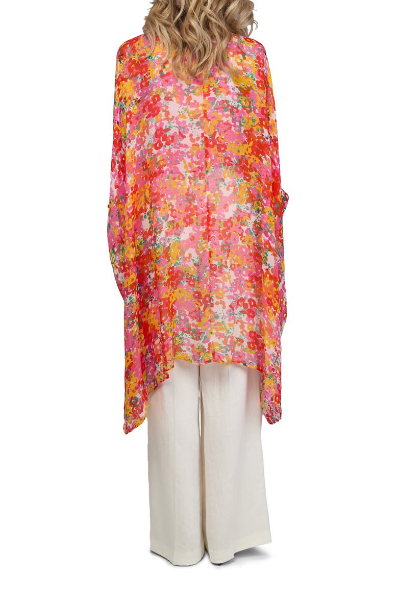 Floral Print Cover-Up Kaftan, Alternate, color, PINK COMBO