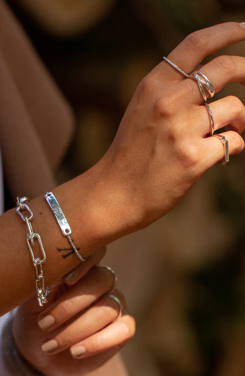 Monica Vinader Mini Havana Friendship Chain Bracelet, Alternate, color, Silver