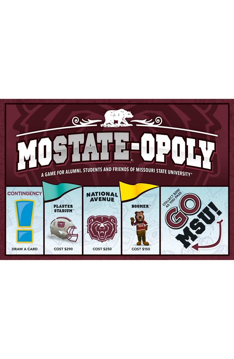 Late for the Sky Missouri State Univiersity Mo Stateopoly Monopoly Board Game, Main, color, Multicolored