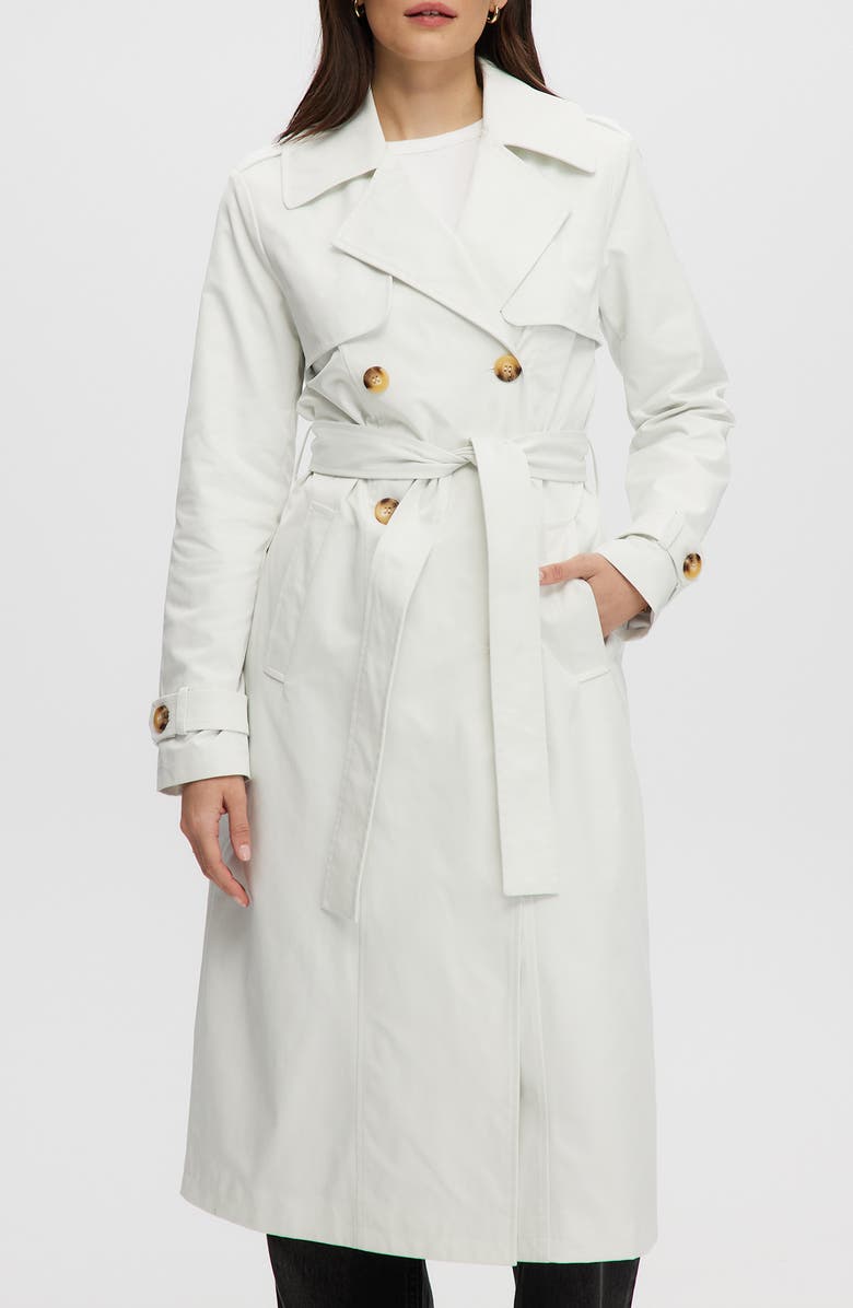 Noize Long Trench Coat, Alternate, color, White