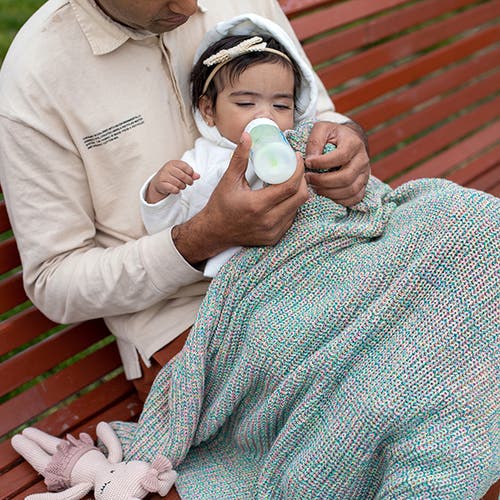 Pink Lemonade Unicorn Baby Blanket And Bonnet Set In Green