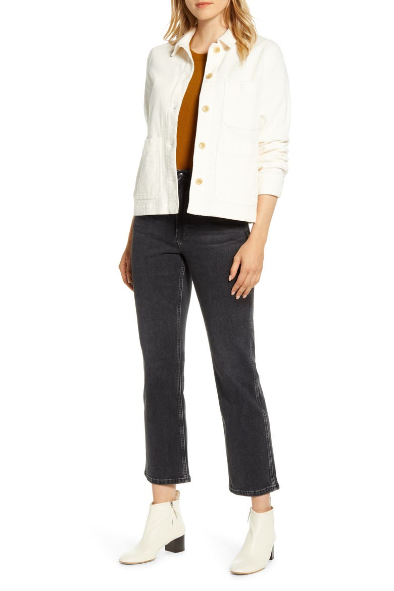 Corduroy Chore Jacket, Alternate, color, BONE
