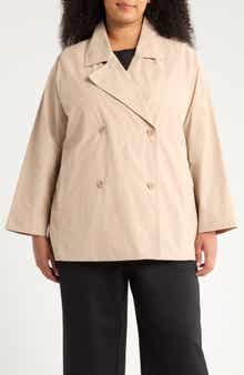 Eileen Fisher Organic Cotton Blend Crop Trench Coat