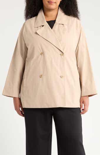 Eileen Fisher Organic Cotton Blend Crop Trench Coat