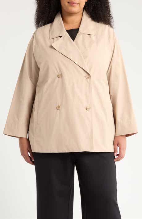 Eileen Fisher Organic Cotton Blend Crop Trench Coat