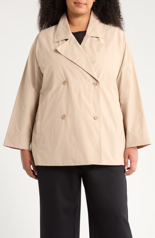 Eileen Fisher Organic Cotton Blend Crop Trench Coat In Gray
