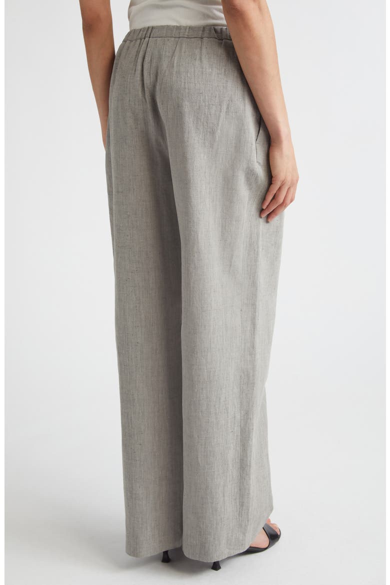 Clark Loose Fit Mélange Linen & Cotton Wide Leg Pants, Alternate, color, GREY MELANGE