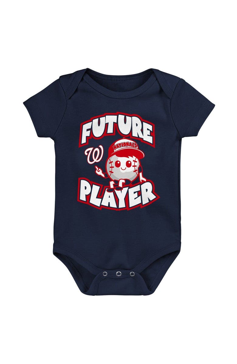 Outerstuff Newborn & Infant Navy/Red/White Washington Nationals Minor League Player Three-Pack Bodysuit Set, Alternate, color, Navy