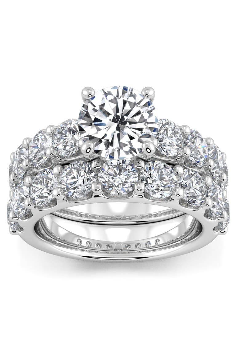 Certified 6ct Diamond Engagement Wedding Ring Set 14K Gold Lab Grown, Main, color, 14k White Gold