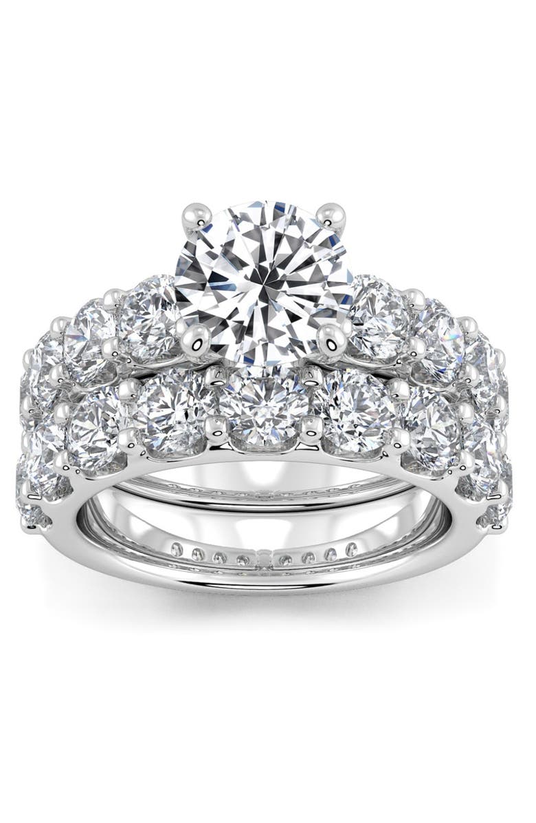 Bliss Diamond Certified 6ct Diamond Engagement Wedding Ring Set 14K Gold Lab Grown, Main, color, 14K White Gold