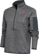 ANTIGUA Women's Antigua  Heather Gray UChicago Maroons Fortune Half-Zip Pullover Jacket