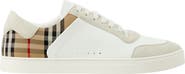 Burberry Stevie Leather & Canvas Check Sneaker