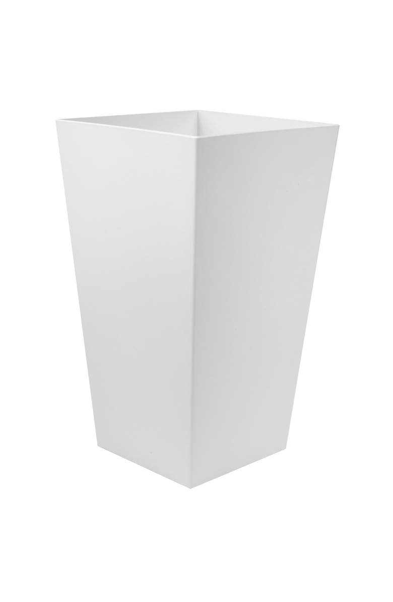 Bloem 20 Inch Finley Tall Tapered Square Planter, Casper White, Main, color, White