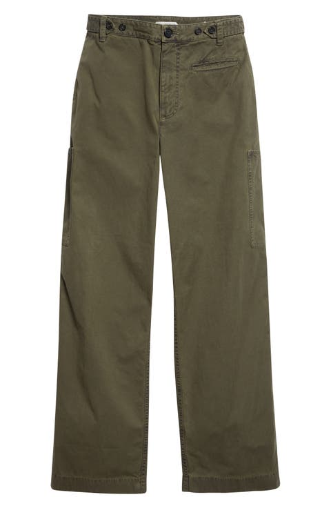 Cotton Straight Leg Cargo Pants