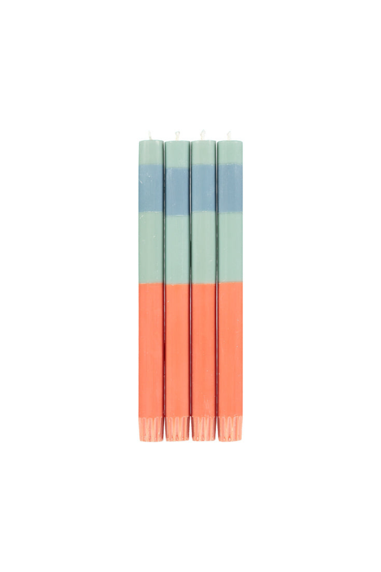 Abstract Striped Dinner Candles - Set of 4, Main, color, Opaline, Pompadour, Rust