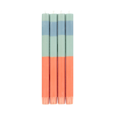 Abstract Striped Dinner Candles - Set of 4