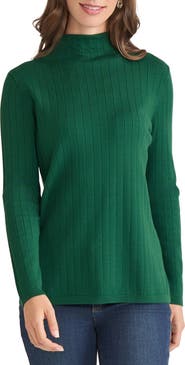 Jones New York Funnel Neck Wide Rib Sweater