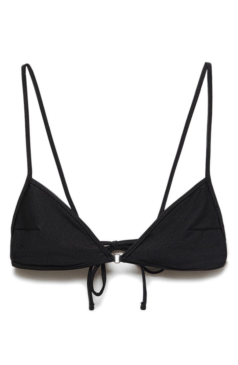 MANGO Shimmer Triangle Bikini Top, Main, color, 