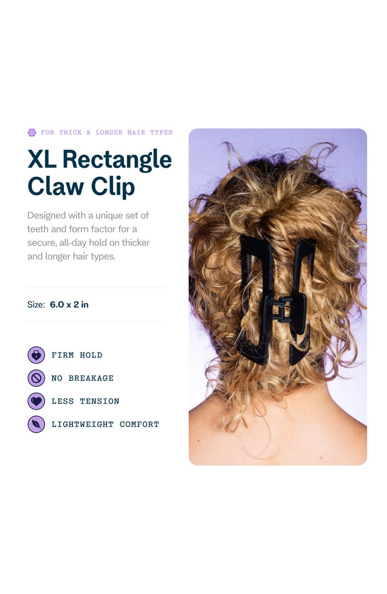 Gimme Beauty XL Rectangle Claw Clip for Thick Hair, Alternate, color, Black