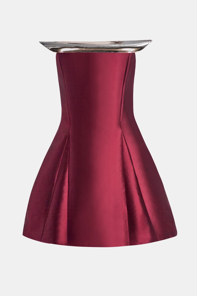 Two Tone Sculpted Mini Dress, Main, color, Burgundy