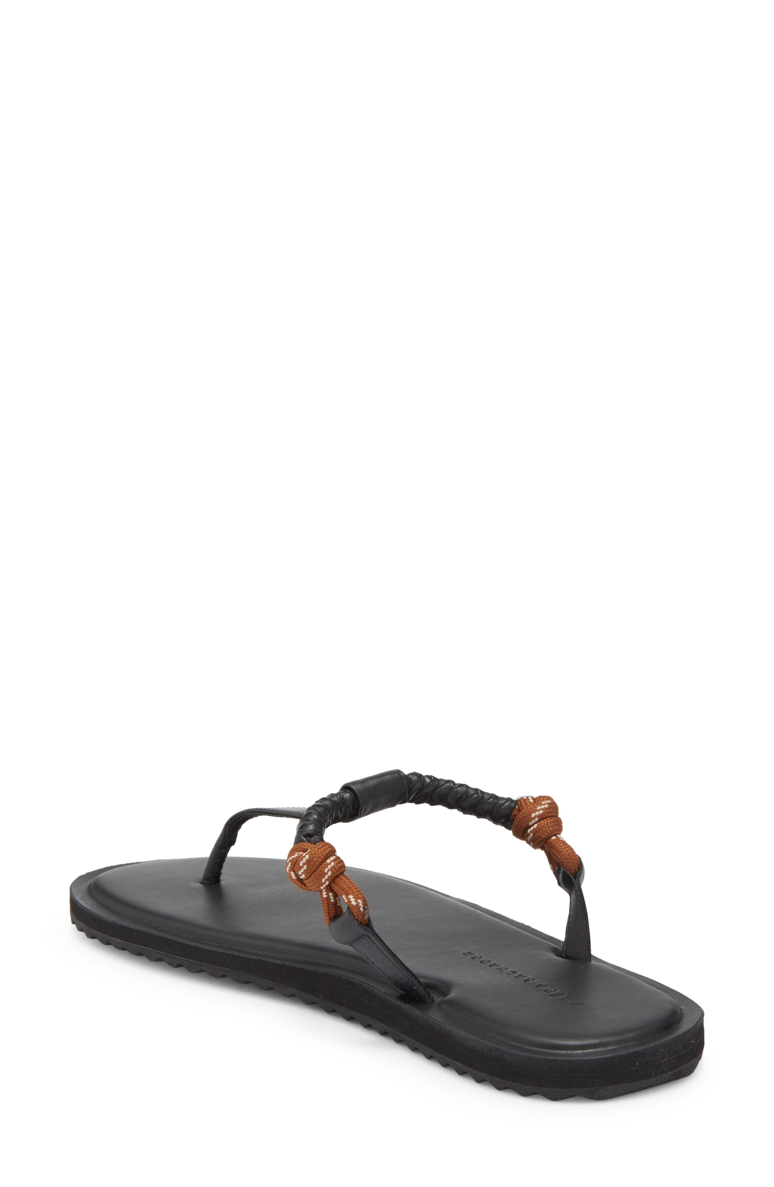 Selah Knotted T-Strap Sandal, Alternate, color, CHOCOLATE ROPE COMBO