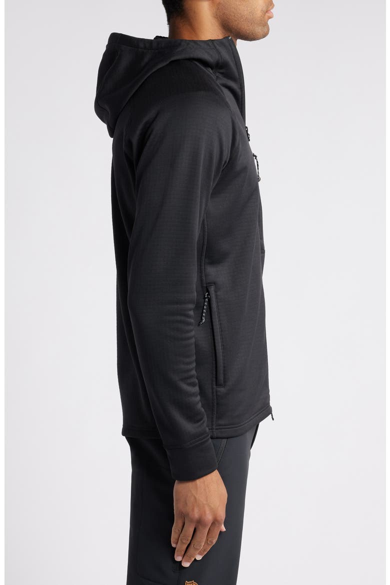 Abisko Grid Fleece Hoodie, Alternate, color, BLACK
