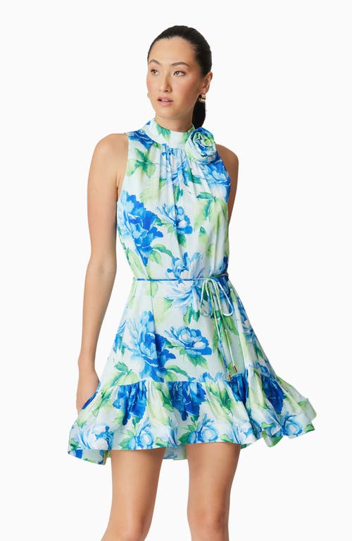 Elliatt Adeena Floral Sleeveless Minidress In Blue Multi