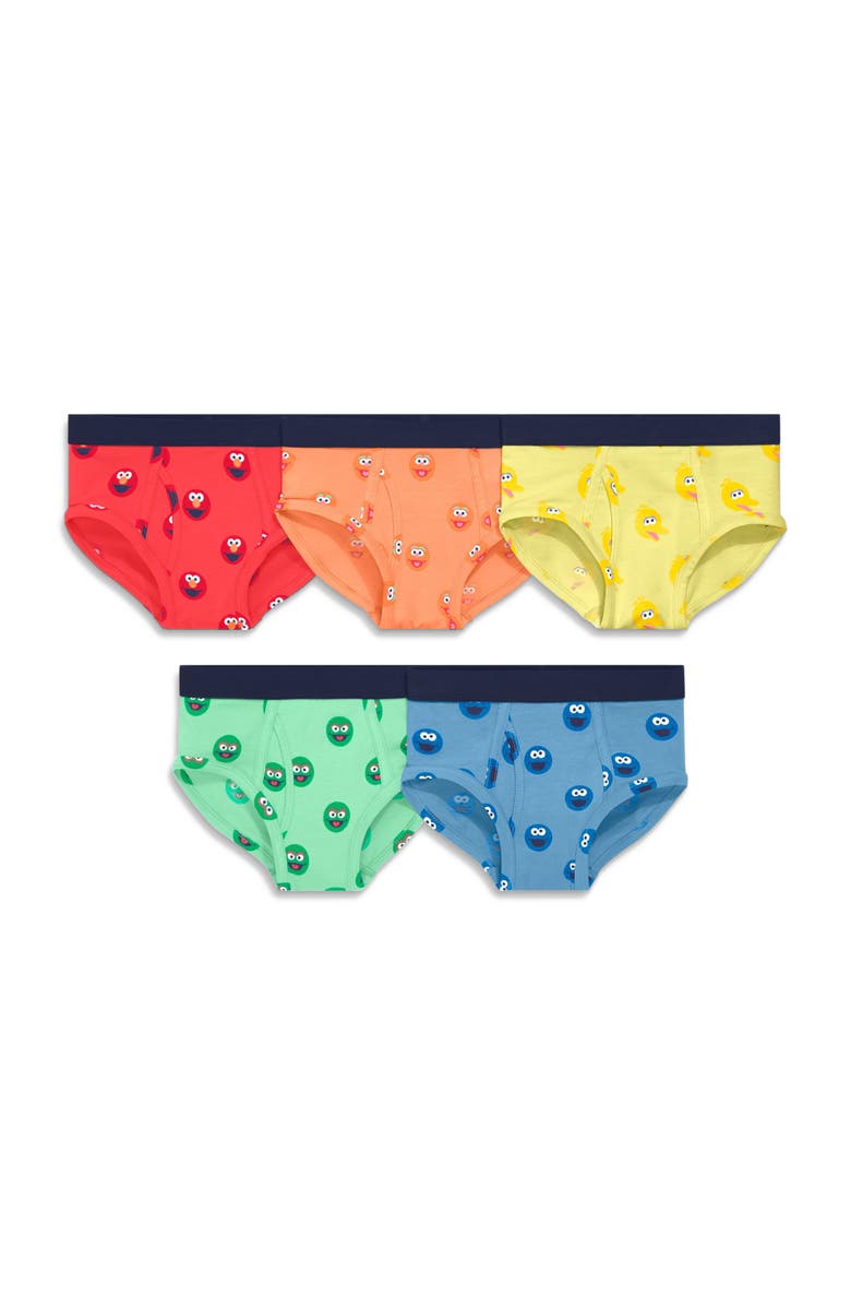 Primary Kids Sesame Street Brief 5-Pack, Main, color, Rainbow Sesame Street Friends