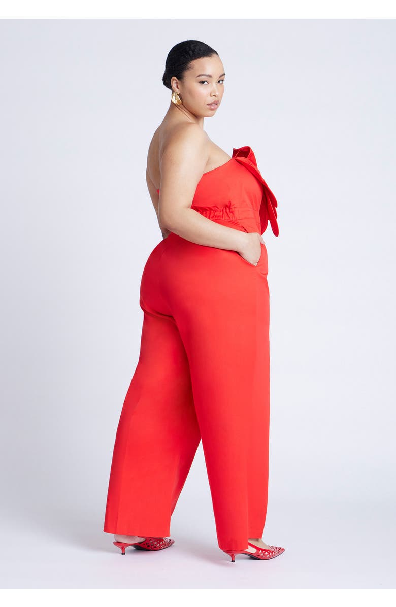 ELOQUII Flower Jumpsuit, Alternate, color, High Risk Red