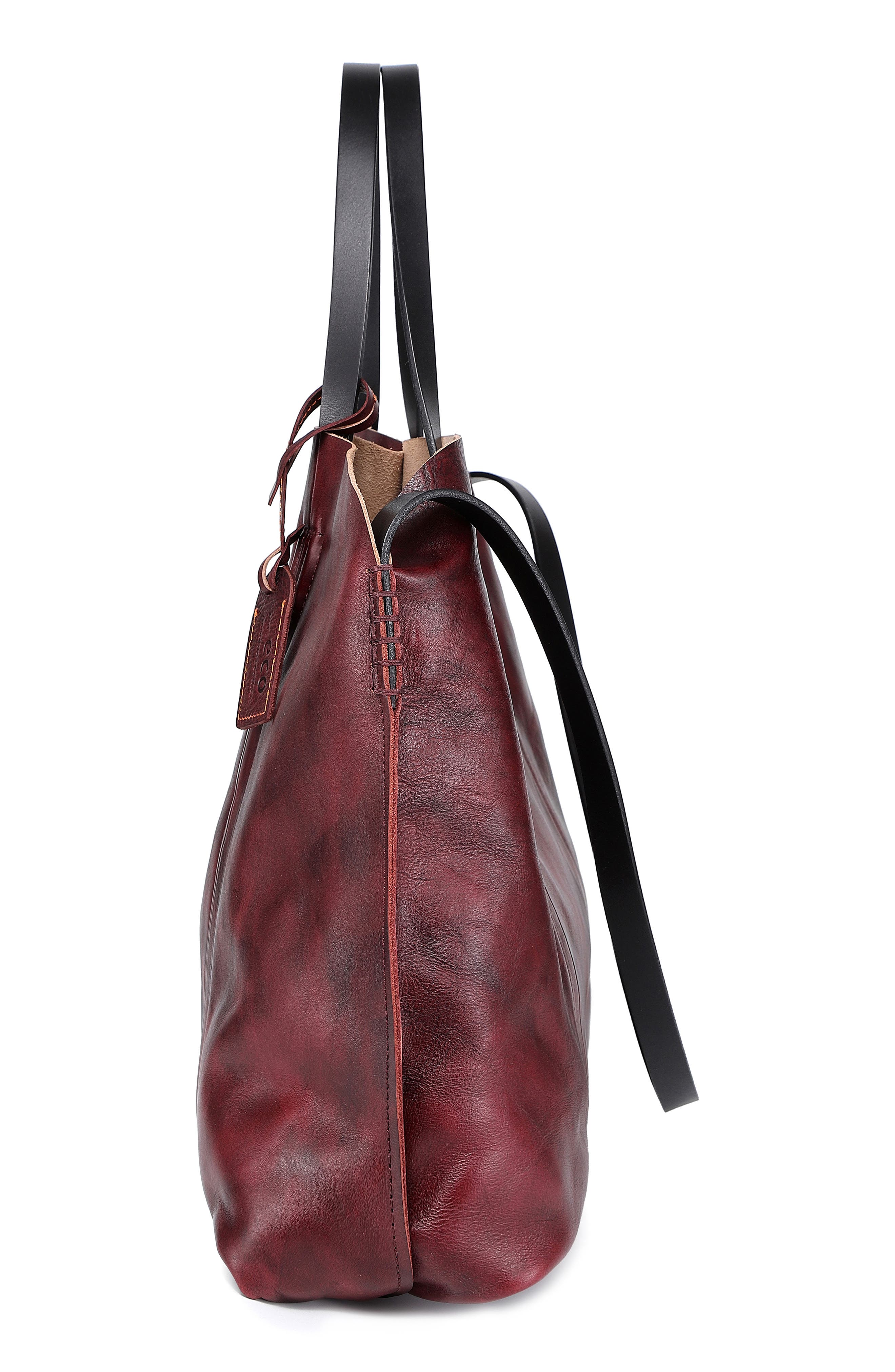 Forest Island Leather Tote Bag, Alternate, color, RUSTY RED
