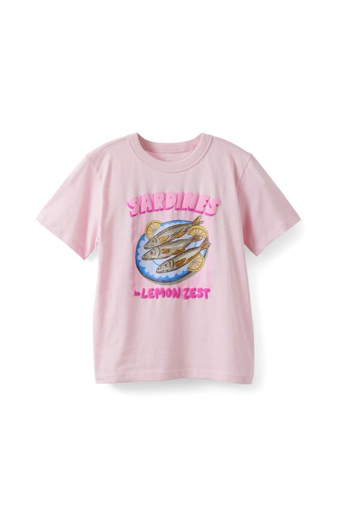 Kid's Poppy Oversize Graphic Print Tee