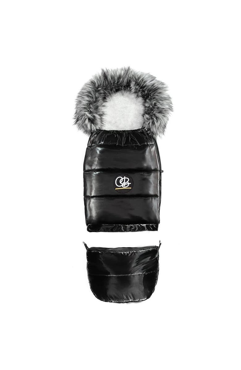Cover Baby LLC Premium Wool Adjustable Footmuff, Alternate, color, Gray Wool In Satin Black