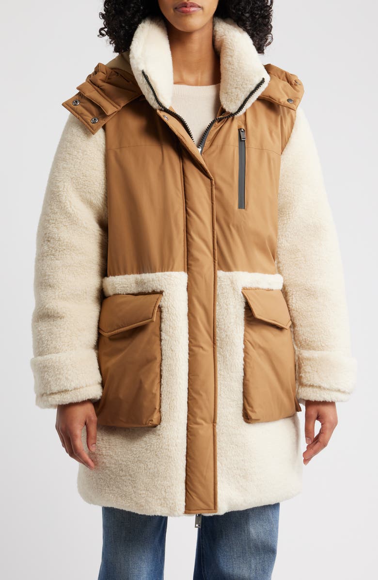 UGG<sup>®</sup> Kaysin Fleece Trim Down Parka, Main, color, Chestnut
