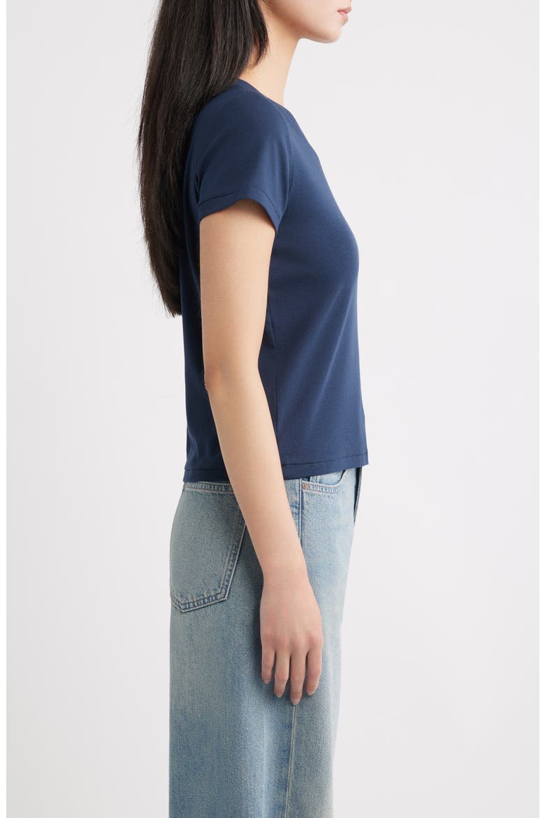 Shrunken V-Neck Tee, Alternate, color, NAVY