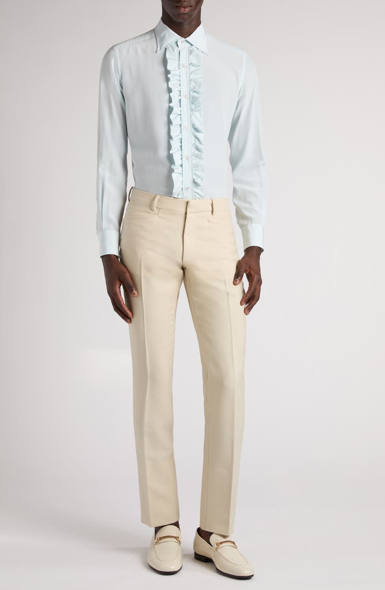 TOM FORD Dyllan Wool Blend Slim Fit Pants, Alternate, color, Aw021 Champagne