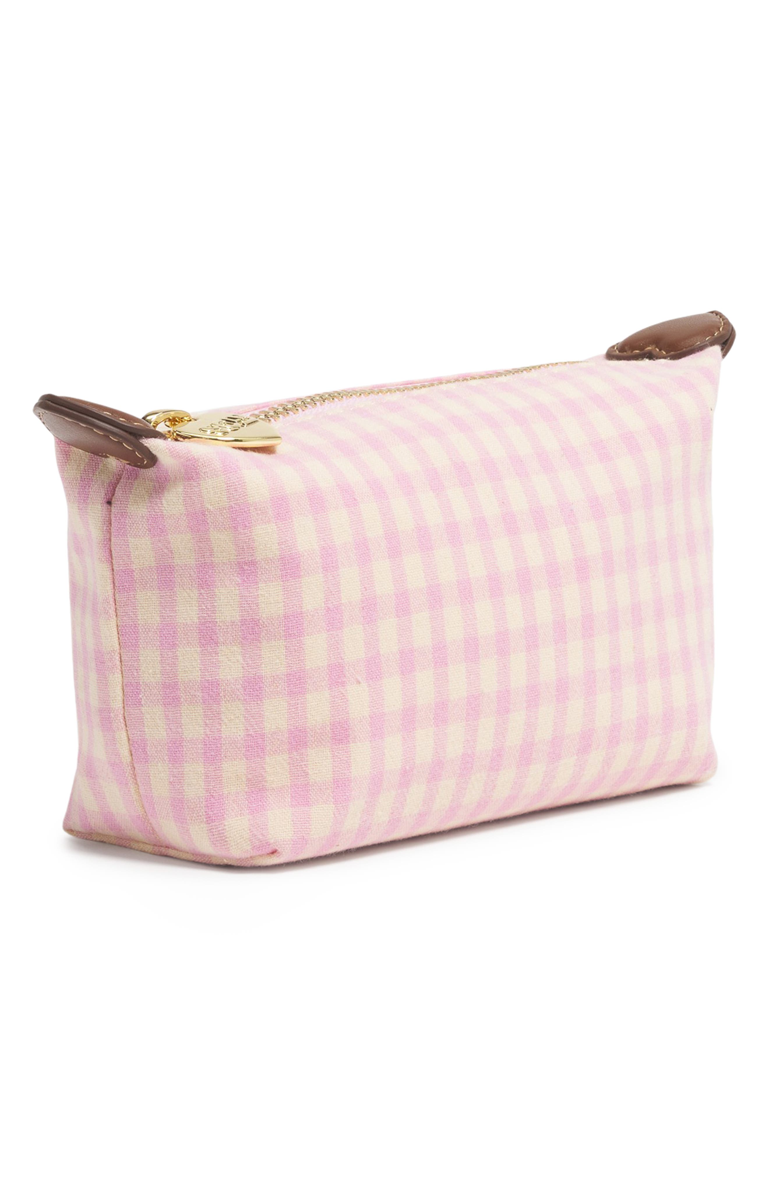 Stoney Clover Lane x Liberty Gingham Print Cotton Canvas Pouchette, Alternate, color, Rose Gingham