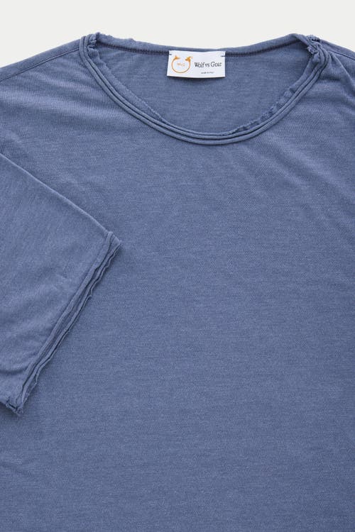 Wolf Vs. Goat (wvg) Light Weight Short Sleeve Roll Neck T-shirt In Blue